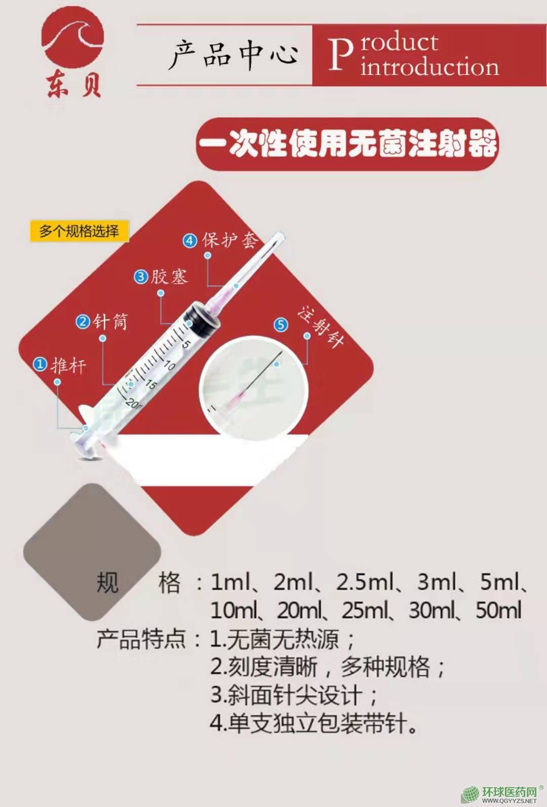 東貝一次性使用無(wú)菌注射器